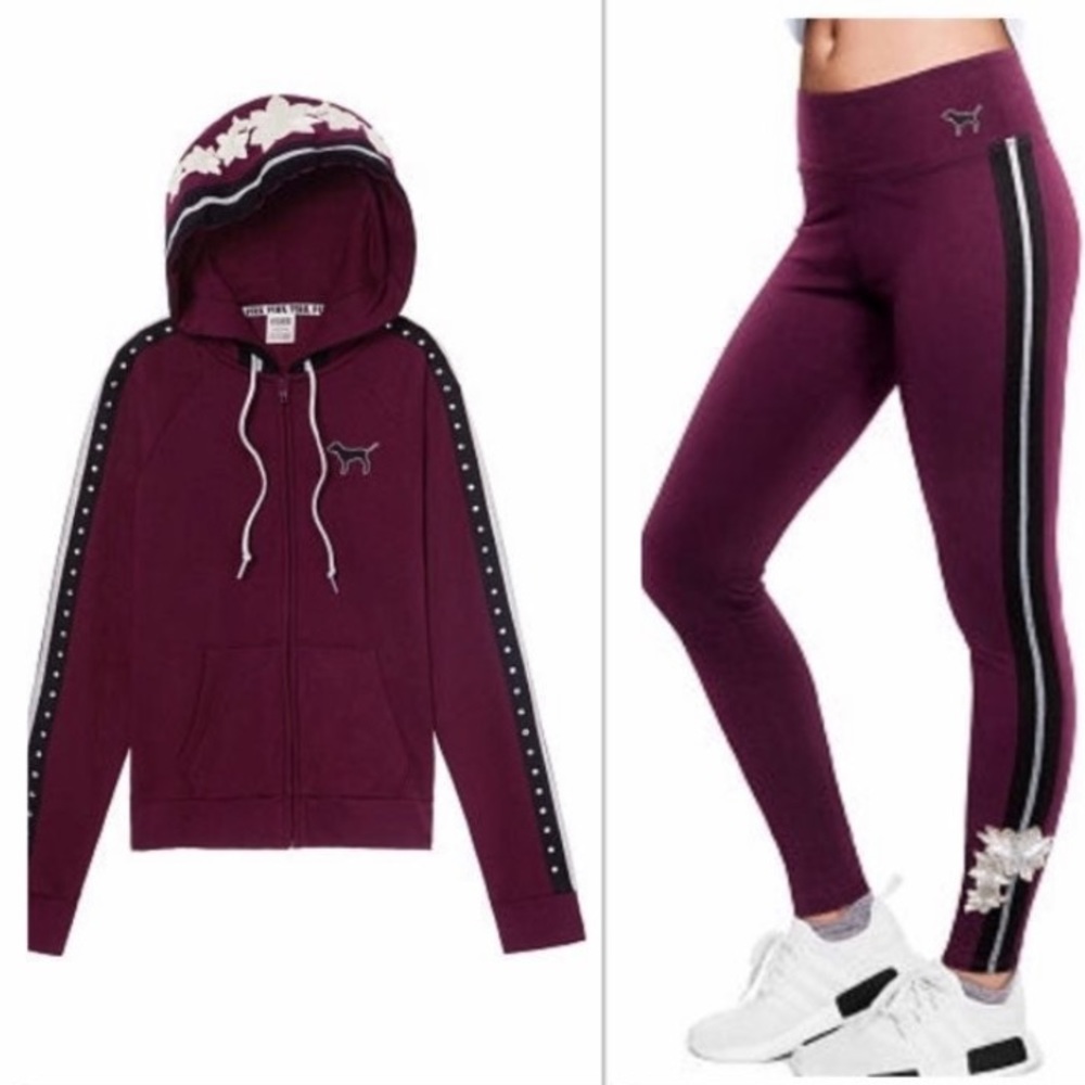 NWT VS PINK EMBROIDERED BLING SET